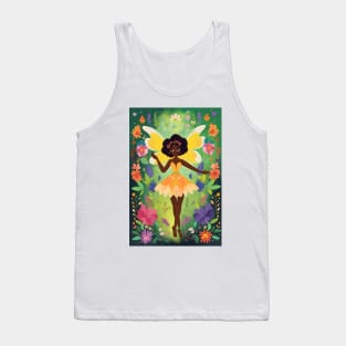 Cute Fairy in the Floral Garden Tank Top